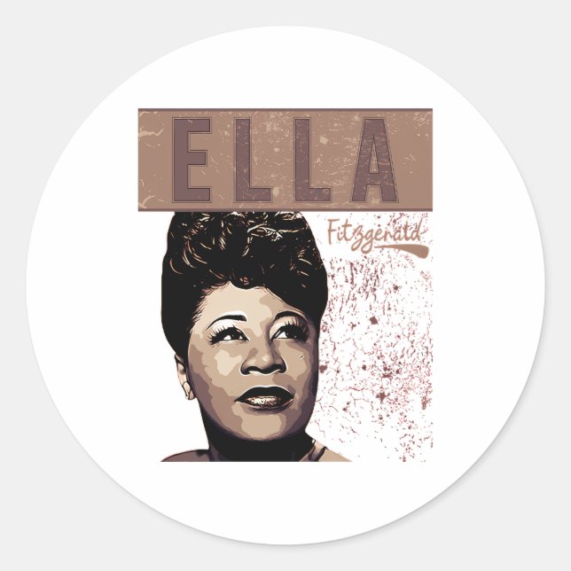Adesivo Redondo Ella Fitzgerald (Frente)