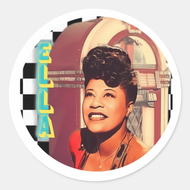 Adesivo Redondo Ella Fitzgerald (Frente)