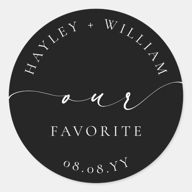 Adesivo Redondo Ellesmere Black Nosso Favorito (Frente)