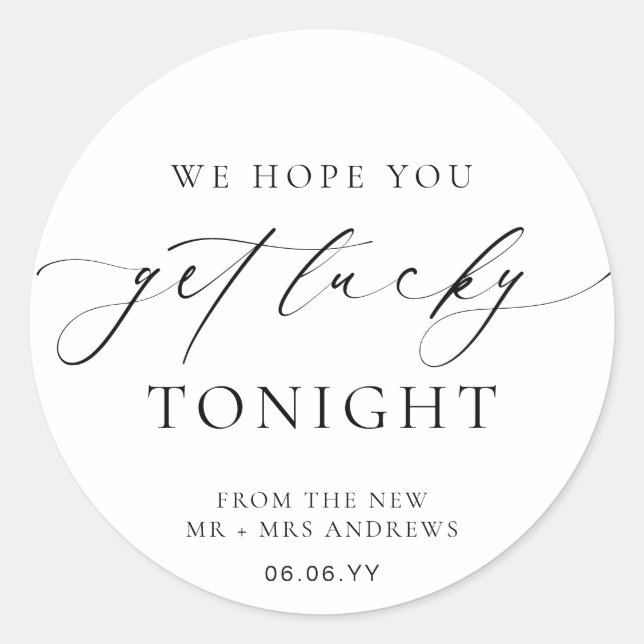 Adesivo Redondo Ellesmere Esperamos Que Você Tenha Casamento De Lo (Frente)