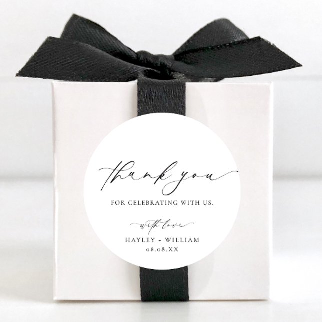 Adesivo Redondo Ellesmere Obrigado A Favor Do Casamento (Ellesmere Thank You Circle Sticker)