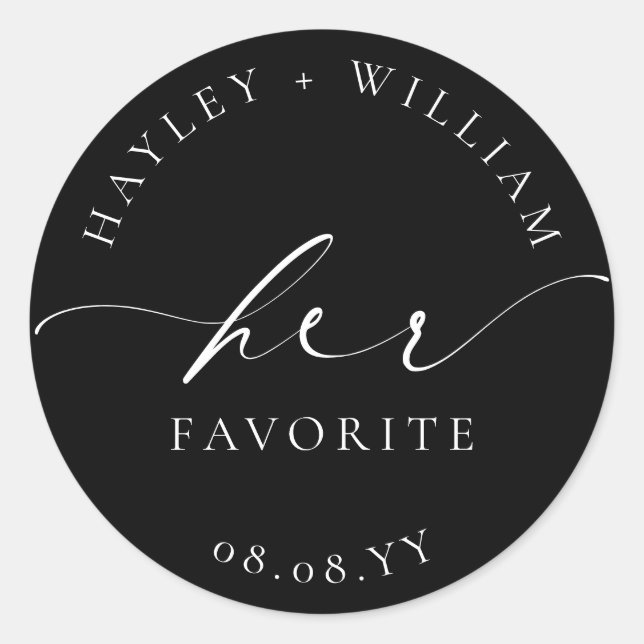 Adesivo Redondo Ellesmere Preta Favorita (Frente)