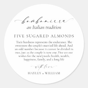 Adesivo Redondo Ellesmere Uma Tradição Italiana 5 Amêndoas Sugared