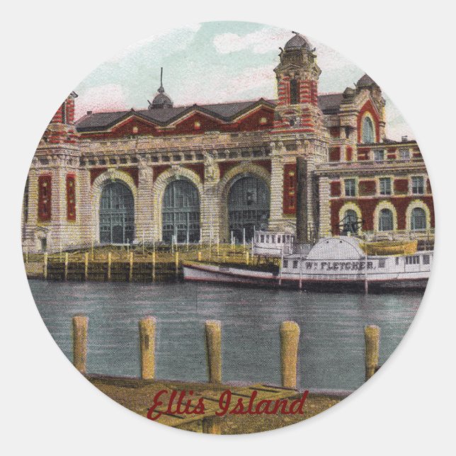 Adesivo Redondo Ellis Island Sticker (Frente)