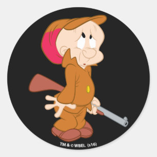 Adesivo Redondo ELMER FUDD™   Pose Assustado