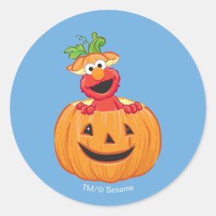 Adesivo Redondo Elmo Abóbora de Halloween