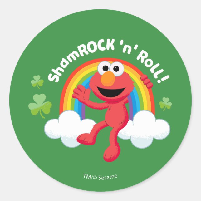 Adesivo Redondo Elmo | Shamrock 'n' Roll Rainbow (Frente)