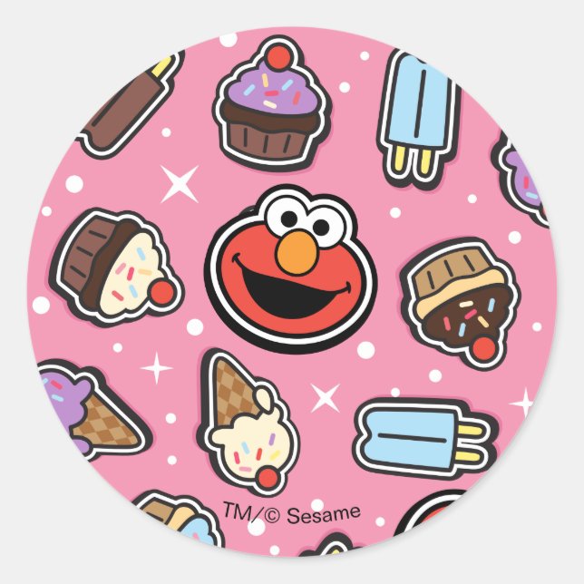 Adesivo Redondo Elmo Sweet Treat Sticker (Frente)