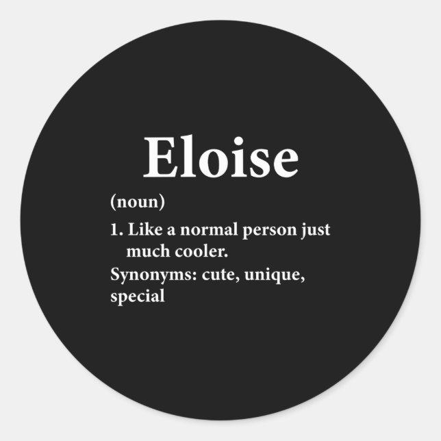 Adesivo Redondo Eloise Name Definition  (Frente)