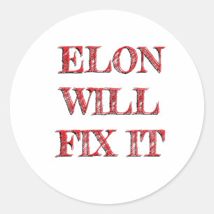 ADESIVO REDONDO ELON DOGE