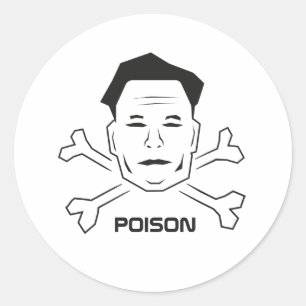 Adesivo Redondo Elon Poison, Anti-Elon Musk
