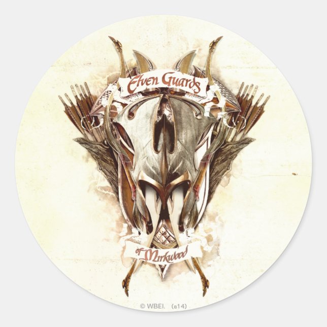 Adesivo Redondo Elven Guards of Mirkwood Weaponry (Frente)