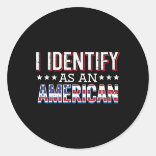 Adesivo Redondo Em 4 de julho, identifiquei como Patriot Men W