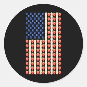 Adesivo Redondo Em 4 De Julho, Strawberry Jello Usa Flag Cake Men