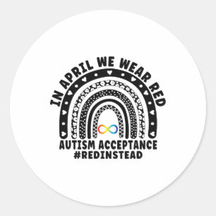 Adesivo Redondo Em abril, Vestimos a Aceitação de Consciência do A
