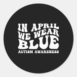 Adesivo Redondo Em abril, Vestimos A Campanha de Sensibilização pa
