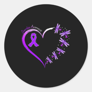 Adesivo Redondo Em agosto Vestimos Dragão de Sensibilização para a