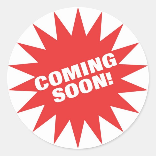 Adesivo Redondo Em breve (Frente)