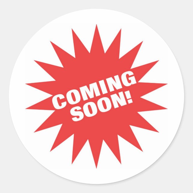 Adesivo Redondo Em breve (Frente)