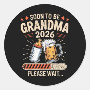 Adesivo Redondo Em Breve Ser Avó Est 2026 Anúncio De Bebê T-sh
