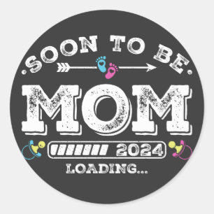 Adesivo Redondo Em breve será a mamãe carregando 2024