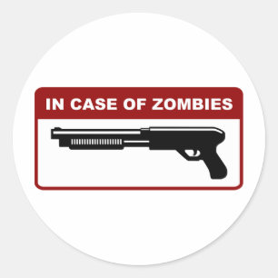 Adesivo Redondo Em caso dos zombis