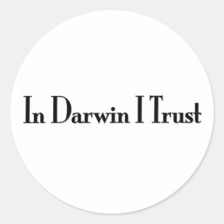 Adesivo Redondo Em Darwin I Trust