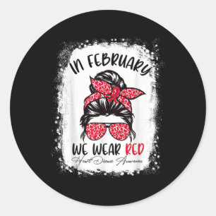 Adesivo Redondo Em fevereiro, Vestimos a consciência da doença do 