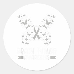 Adesivo Redondo Em maio Vestimos a Cinza Cancer Cérebro Sensibiliz