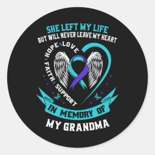 Adesivo Redondo Em memória da minha avó Memorial de Consciência Su