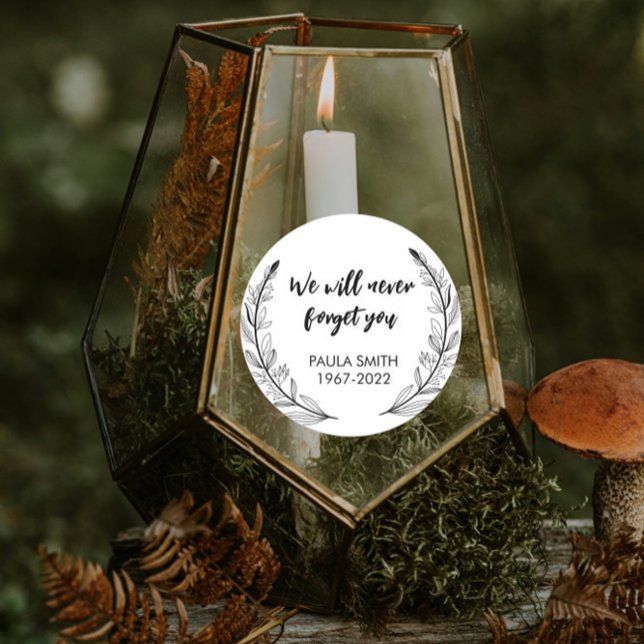 Adesivo Redondo Em Memória De. Nunca te esqueceremos (Criador carregado)