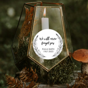 Adesivo Redondo Em Memória De. Nunca vamos esquecer você