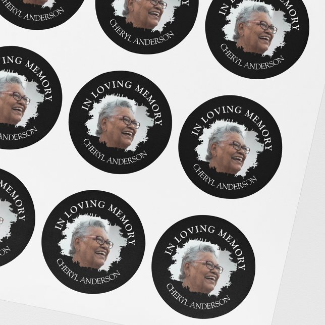 Adesivo Redondo Em Memória Querida | Memorial de Foto (Criador carregado)