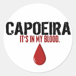 Adesivo Redondo Em meu sangue CAPOEIRA