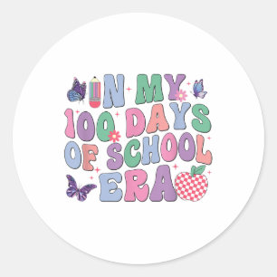 Adesivo Redondo Em Meus 100 Dias De Era Escola Groovy 100º Dia De 