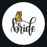 Adesivo Redondo Em Minha Noiva da Era Borboleta Bliss E Floral W<br><div class="desc">Na Minha Noiva da Era Borboleta Bliss E Floral Deseja Tee</div>