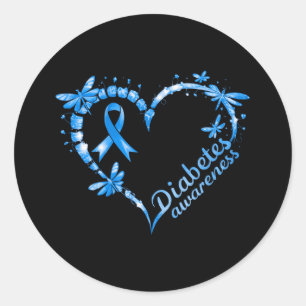 Adesivo Redondo Em novembro, Vestimos a consciência da diabetes az
