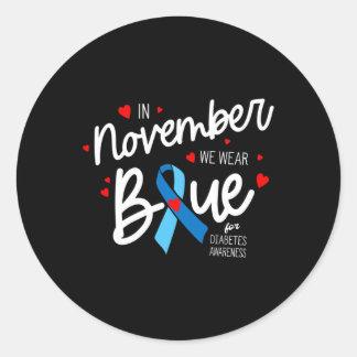 Adesivo Redondo Em novembro, vestimos o Azul1