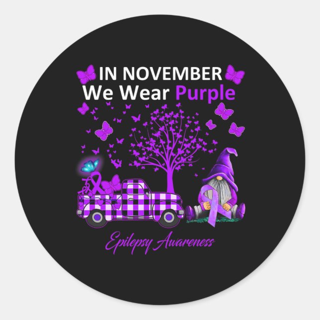 Adesivo Redondo Em novembro Vestimos Presente de Consciência da Ep (Frente)