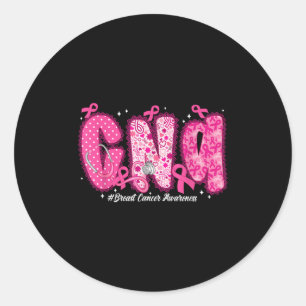 Adesivo Redondo Em Outubro Usamos Rosa Cna Enfermeira Câncer de Ma