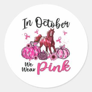 Adesivo Redondo Em outubro, Vestimos Pumpkin Pumpkin Leopard Brea