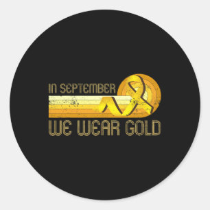 Adesivo Redondo Em setembro Vestimos Dourado - Cancer de infância