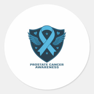Adesivo Redondo Em setembro Vestimos O Cancer Da Próstata Azul Cla