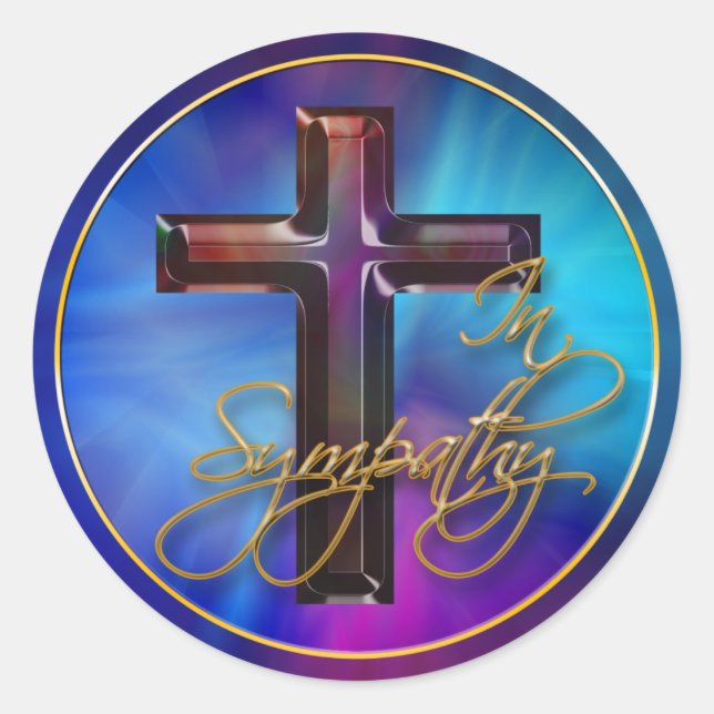 Adesivo Redondo Em simpatia Mãe de Pearl Cross Seal Stickers (Frente)