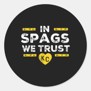 Adesivo Redondo Em Spags, Confiamos Na Defesa De Coração Kc Spags