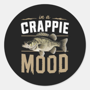 Adesivo Redondo Em Um Humor Crappie Engraçado De Pesca