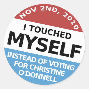 Adesivo Redondo … Em vez da votação para Christine O'Donnell