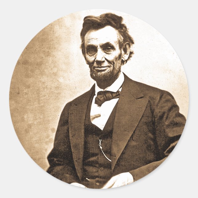 Adesivo Redondo Emancipador do Excelente - Abe Lincoln (1865) (Frente)