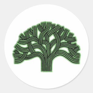 Adesivo Redondo Embaçamento do verde da árvore de Oakland