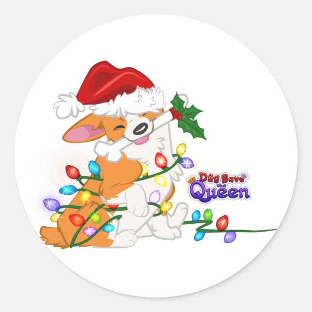 Adesivo Redondo Embalado nos cartões de férias (Frente)